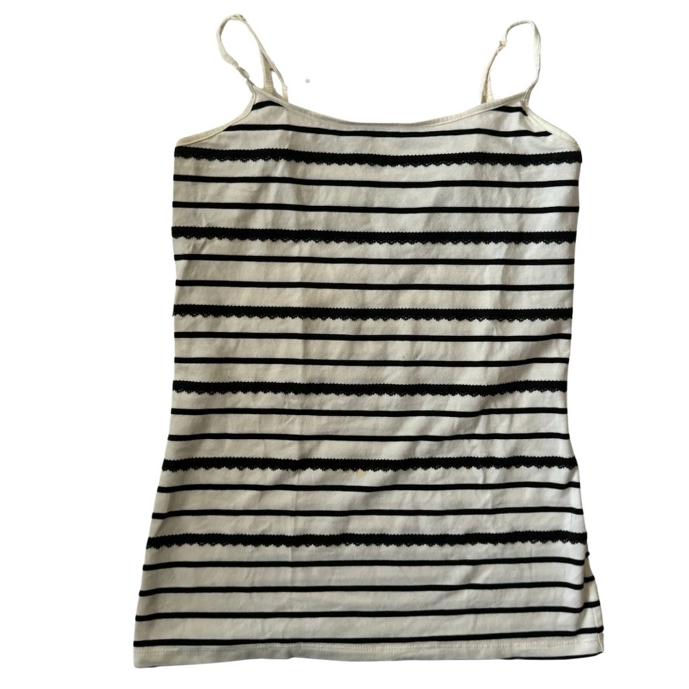LOFT Black & White Striped Camisole